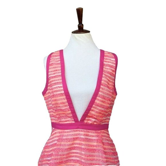 Nasty Gal Women's Coral Plunging Strappy Mini Dress Size L - Picture 14 of 16